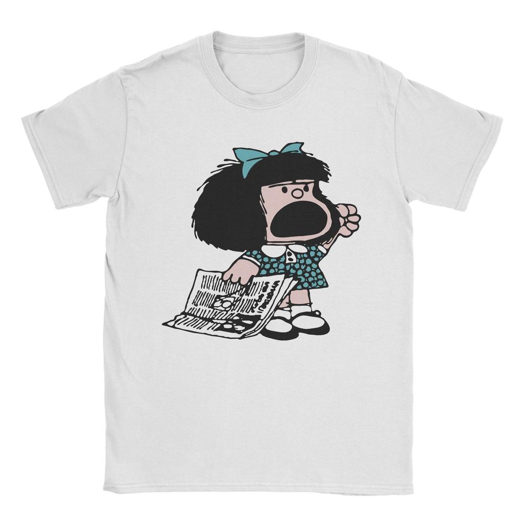 Mafalda Unisex Unisex T Shirts Quino Argentina Cartoon Hipster Tees Short Sleeve Crewneck Tshirts 100 Cotton Graphic Clothes