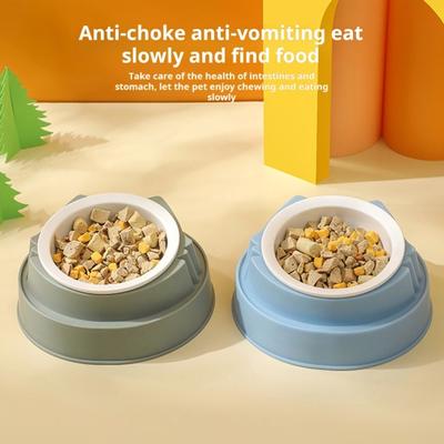 Pet Bowl Elevated Dog Single/Double Bowl Spillproof Antislip Cat Feeder Pet Food And Water Feeding Bowl for Dogs Cats Kittens
