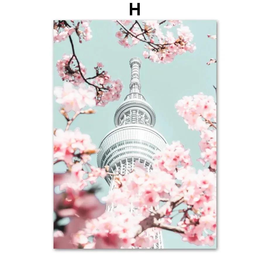 Mount Fuji Sakura Umbrella Japanese Girl Canvas Painting Wall Art Nordic Posters And Prints Pictures For Living Room Decor