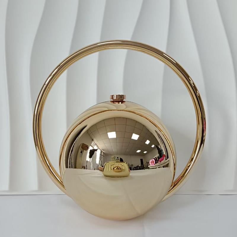 Neue Luxus Kugelförmige Abendtasche Galvanisierter Griff Nischen Clutch Stilvolle Einfache Handtasche Damen Hochwertiges Lippenstift Münzbeutel
