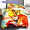 Naruto Uzumaki Motif Naruto Literie Décoration de Maison Cadeau d'Anniversaire (1 housse de couette + 2 taies d'oreiller, sans garniture.)
