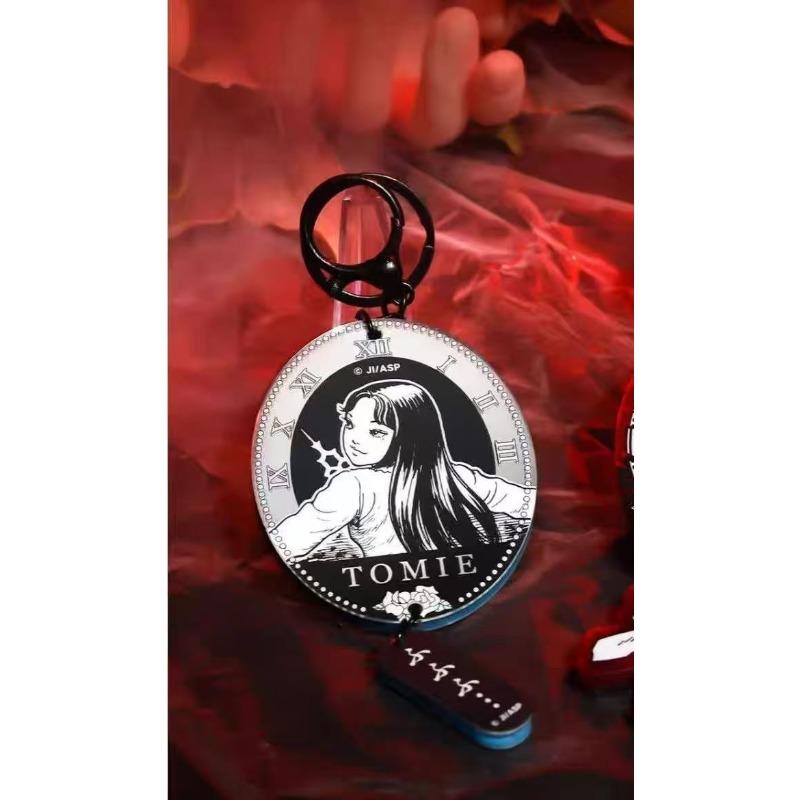 Junji Ito Comic Peripherals Tomie Acrylic Pendant with Bow Japanese Horror Acg Decoration Tomie Figure Acrylic Keychain Toy Gift