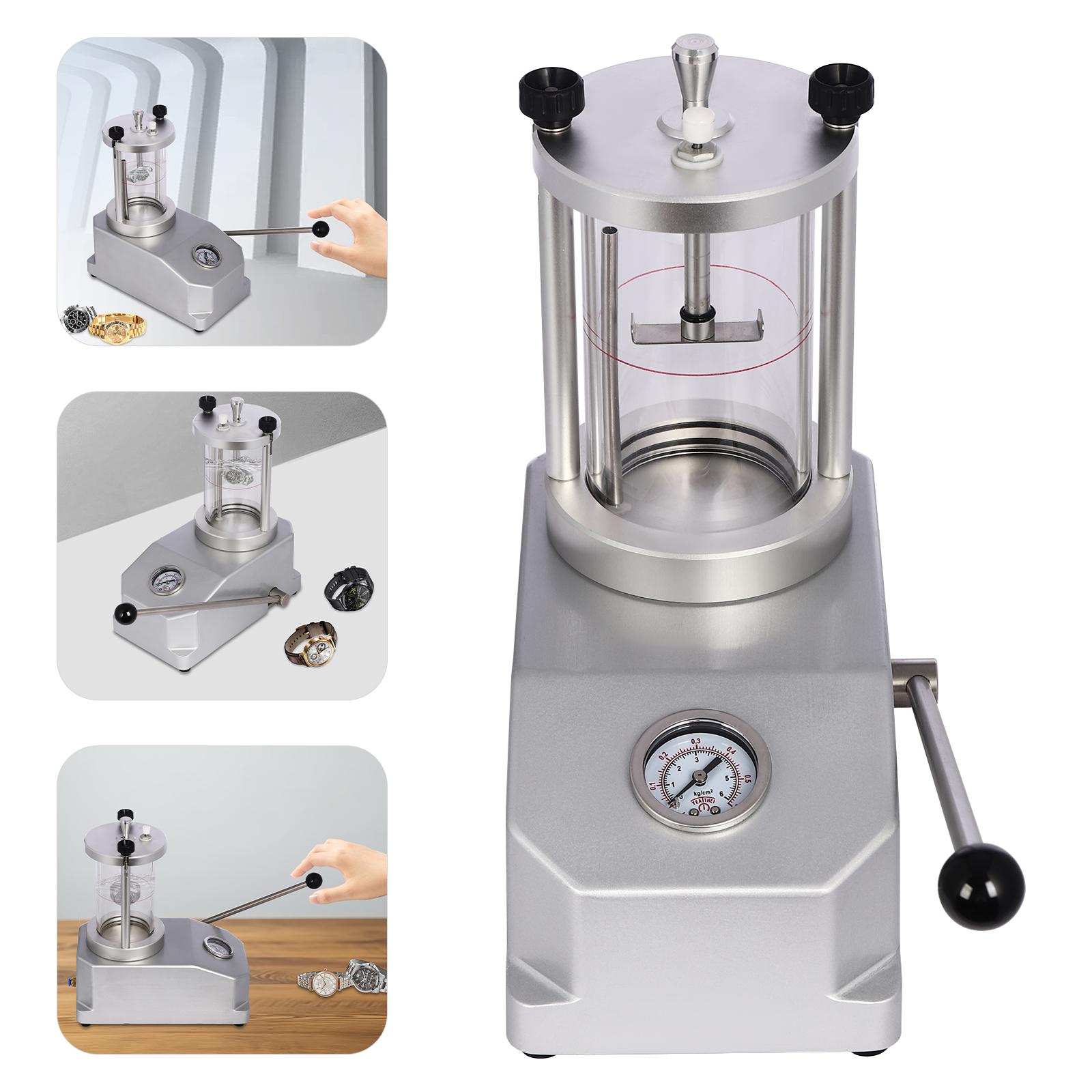 

Водонепроникний Тестер Тиску Скло Корпусу Годинника, Срібний Ручний Інструмент для Перевірки Водонепроникності Годинників для Дому, Магазинів Годинників срібний