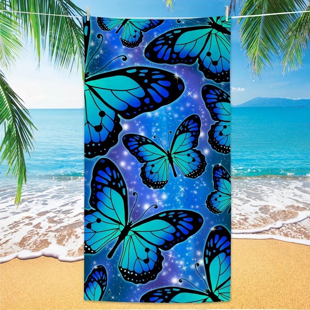 Exotischer Blumendruck Weiches Mikrofaser-Badetuch Groß Wasserabsorbierend Für Strand und Surfen