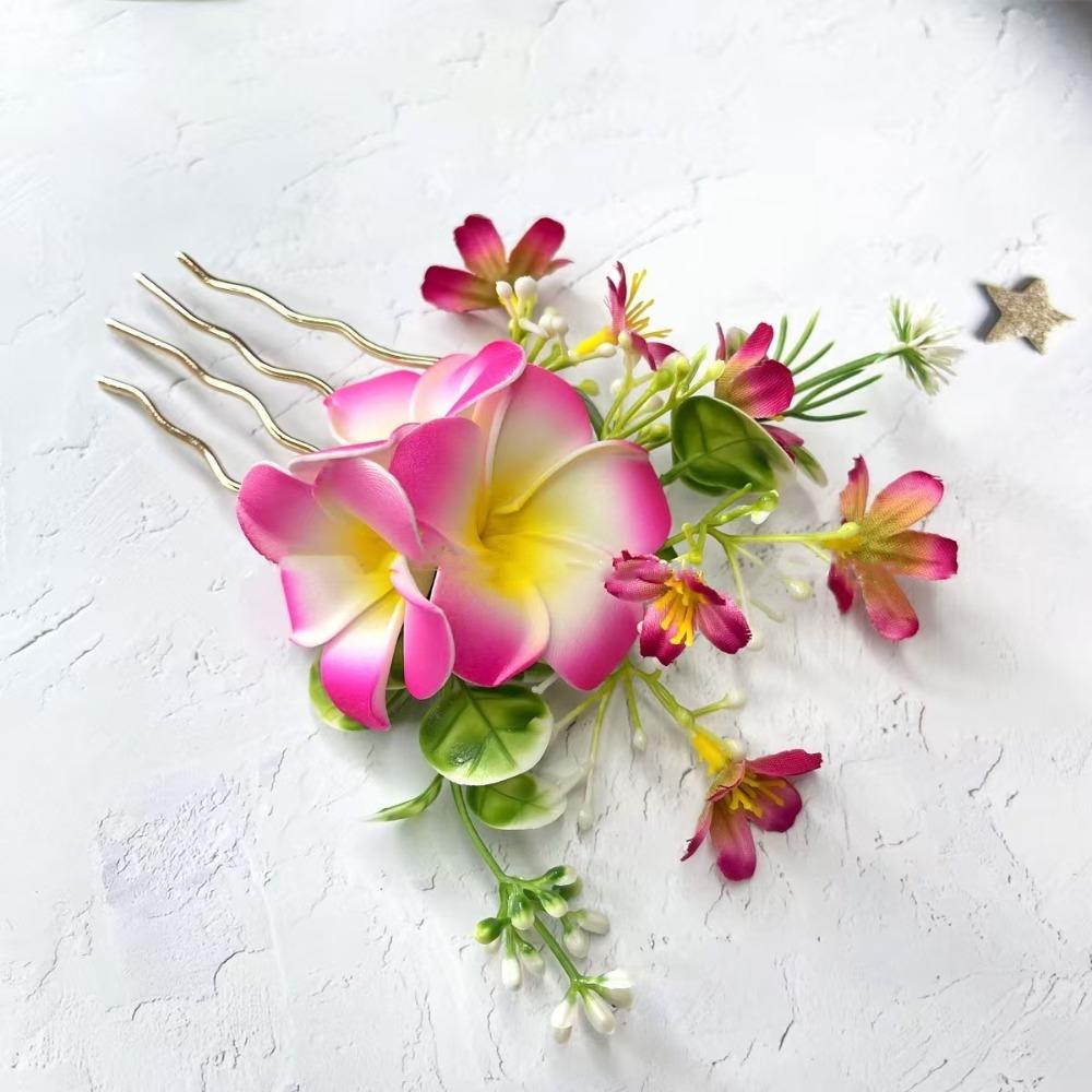 Bohemian Flowers Hair Claw Side Clip Artificial Floral Hair Clip  Photography Props