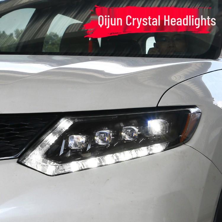 LED Matrix Headlight Assembly with Blue LED and Running Horse Design for 14-16 Nissan X-Trail