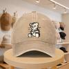 Mens Baseball Cap with GraffitiStyle DeadEye Bear Pattern Fashionable Casual Hat Adjustable for SpringAutumn Outings Tr