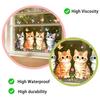 Spring Cat Window Cling Cartoon Cat Flowers Butterflies Window Sticker Reusable Static Glass Decal for Bathroom Kitchen Glass Doors