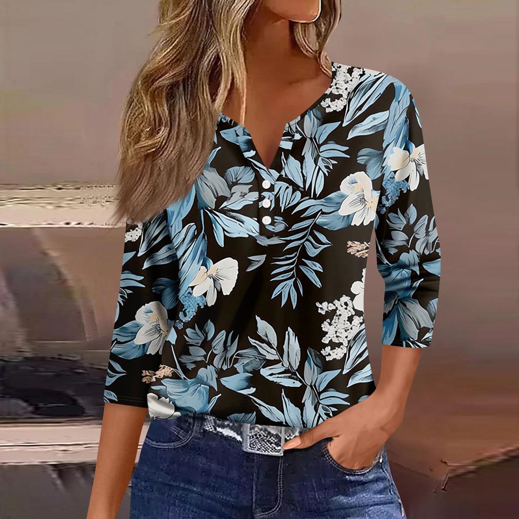 Women's 3/4 Sleeve Shirts Graphic Tees Shirts Casual Basic Tops Pullovers