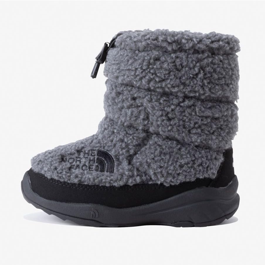 The North Face K Nuptse Bootie VII Mixed Size 16 Fleece, Charcoal/TNF Black,