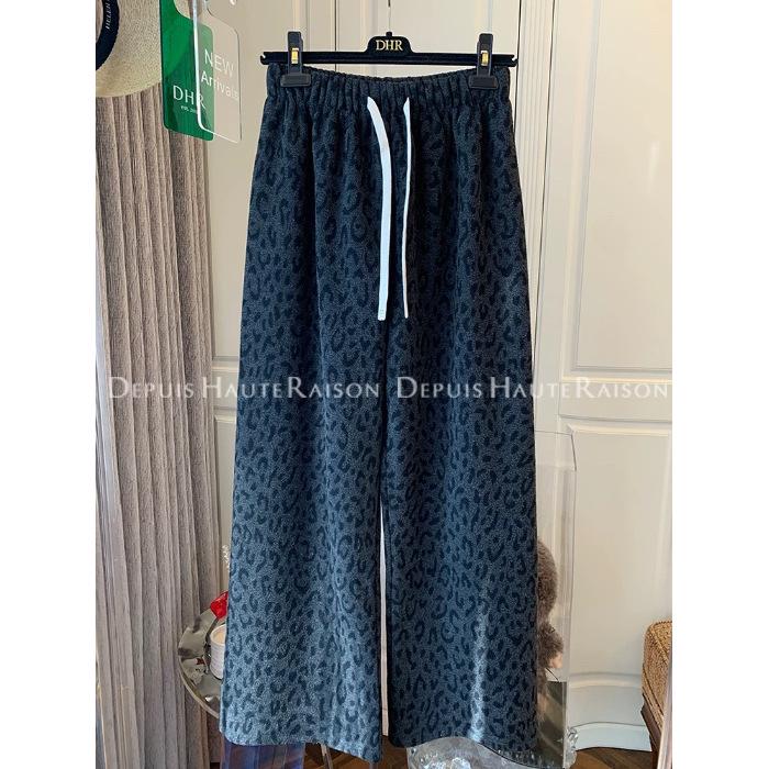 

Thermolite Super Soft Leopard Print Plus Size Wide Leg Winter Pants L темно-сірий