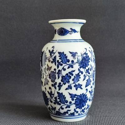 Kinesisk Blomvas för Hemmet Vintage Blå och Vit Porslinsvas Keramisk Blomvas Dekoration Antik Traditionell