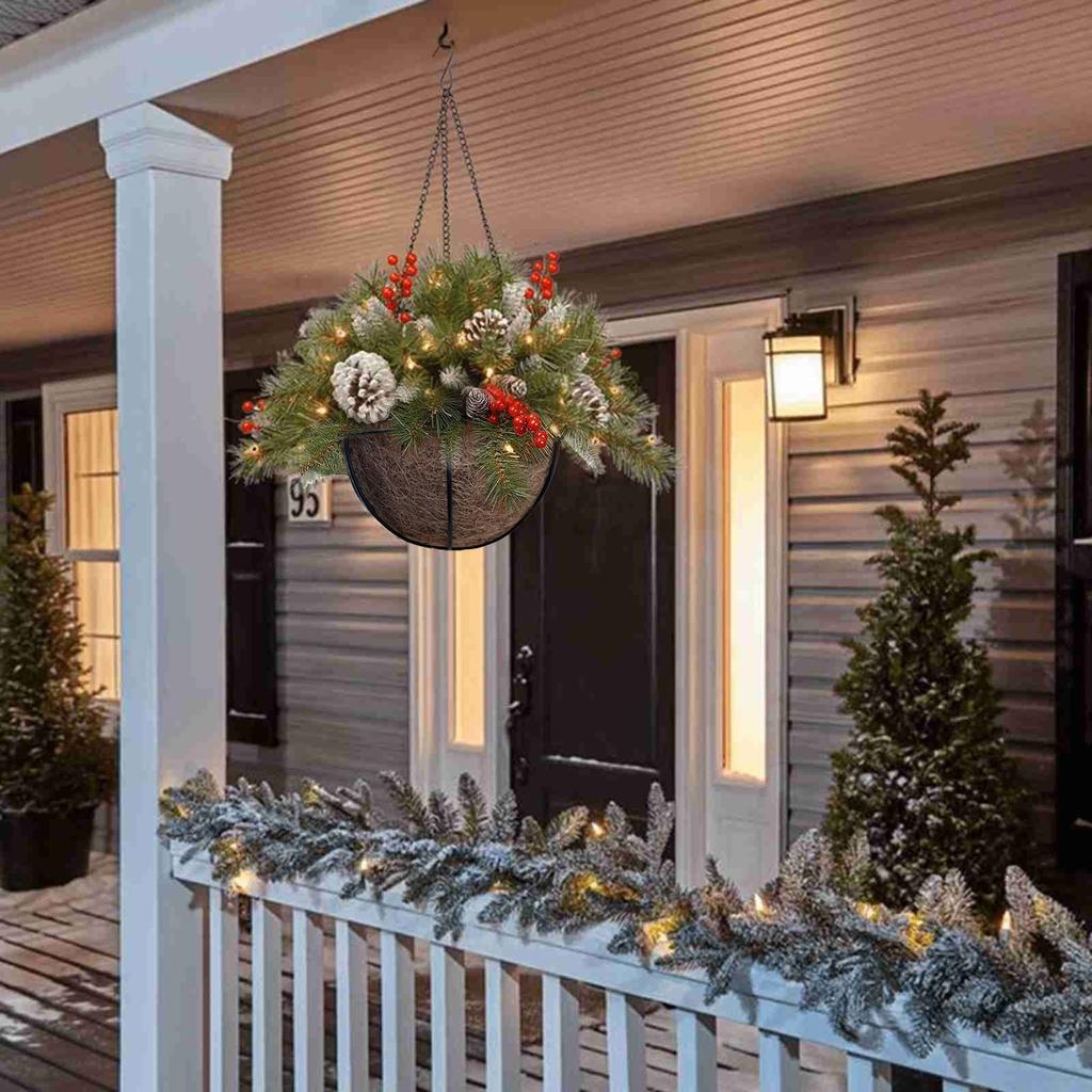 Mieszane dekoracje bożonarodzeniowe i białe diody LED Matowe jagody