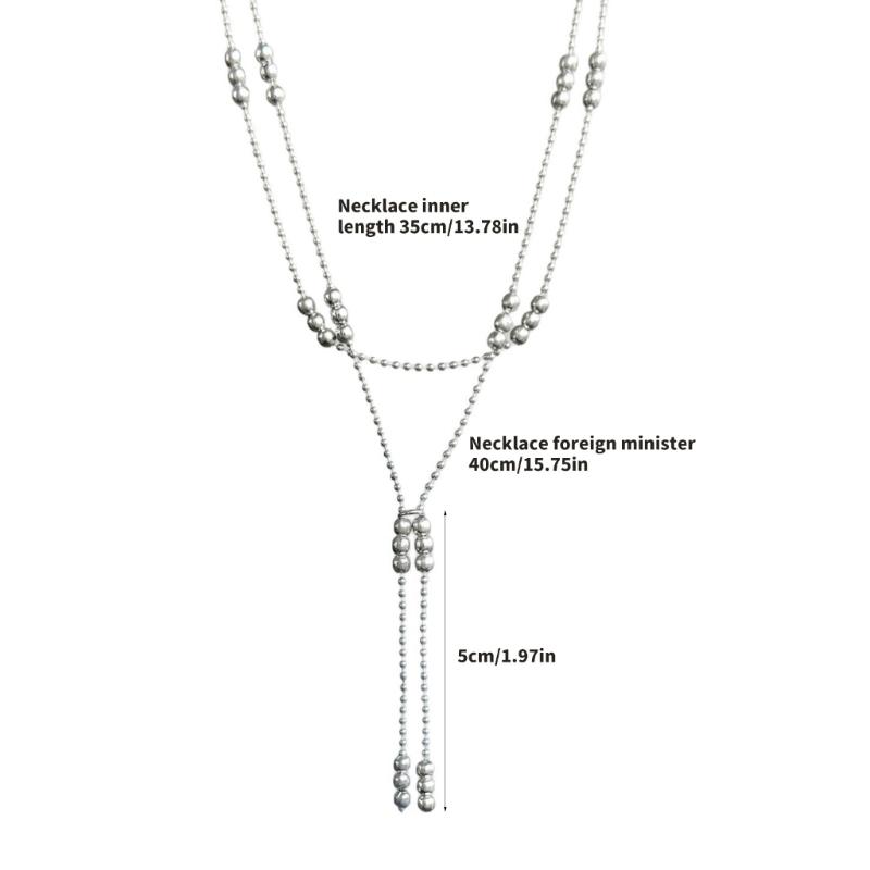 Layer Bead Tassels Necklace Delicate Chain Collarbone Jewelry Trendy Women