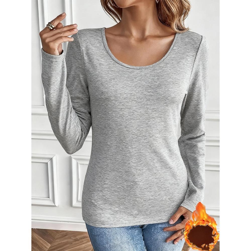New Slim-fit Long-sleeved T-shirt, Winter and Autumn Thick-fabric Base Layer Top, Sexy Top
