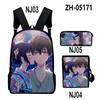 Timeless Unique Cool Danmachi 3D Design 3pcs/Set pupil Learner Bags Everyday Laptop Rucksack Backpack Sling Carry Tote Pencil Pouch