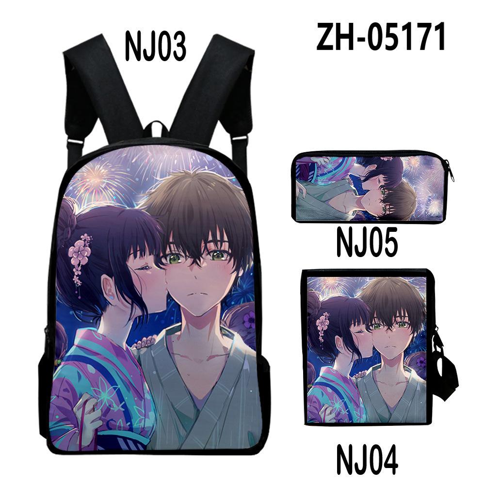 Timeless Unique Cool Danmachi 3D Design 3pcs/Set pupil Learner Bags Everyday Laptop Rucksack Backpack Sling Carry Tote Pencil Pouch