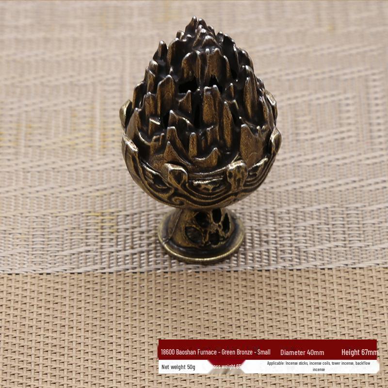 Antique Copper Sandalwood Incense Burner - Classical Tripod Design for Home Decor and Tea Ceremony.