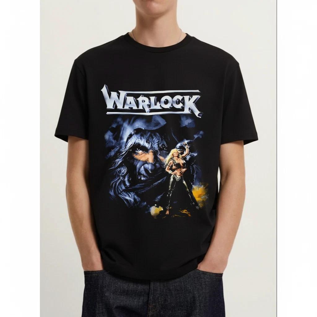 Men's Cotton T-Shirt, Quick Dry Breathable, Summer Casual Wear Warlock Band Retro T-Shirt Unisex S-5XL