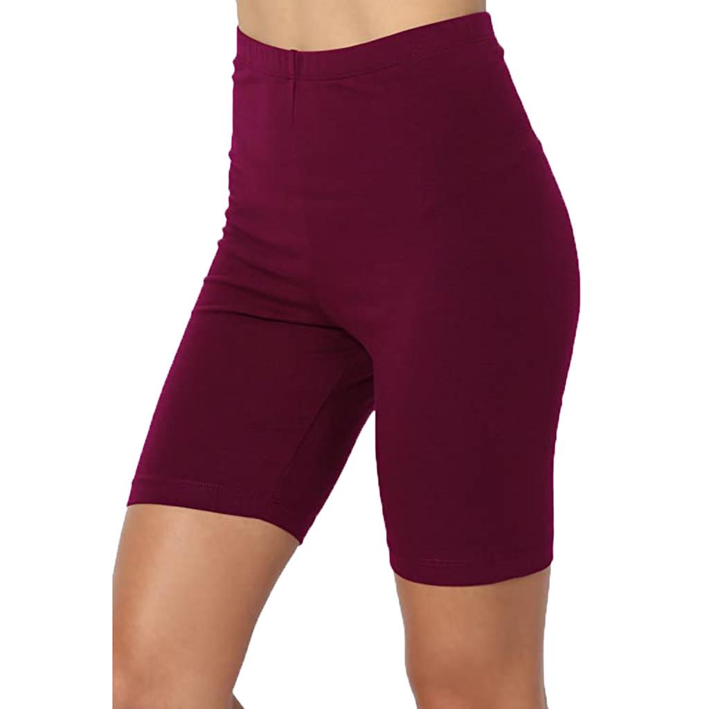 Sport-Yoga-Leggings, mittellanger Oberschenkel, Stretch-Baumwolle, hoher Bund, kurze Leggings