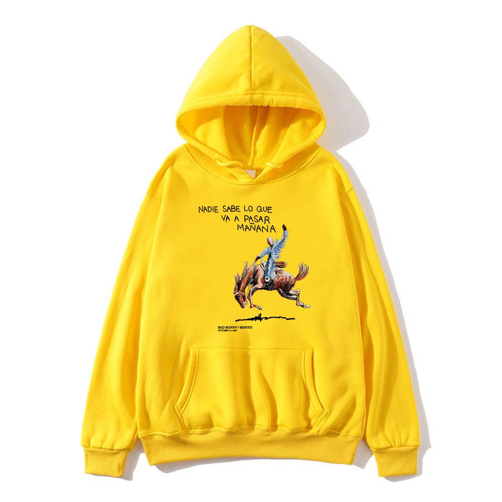 Bad Bunny Hoodies Album Nadie Sabe Lo Que Va Pasar Manana Sweatshirts Moletom Long Sleeve Sudaderas Graphic Print Tops