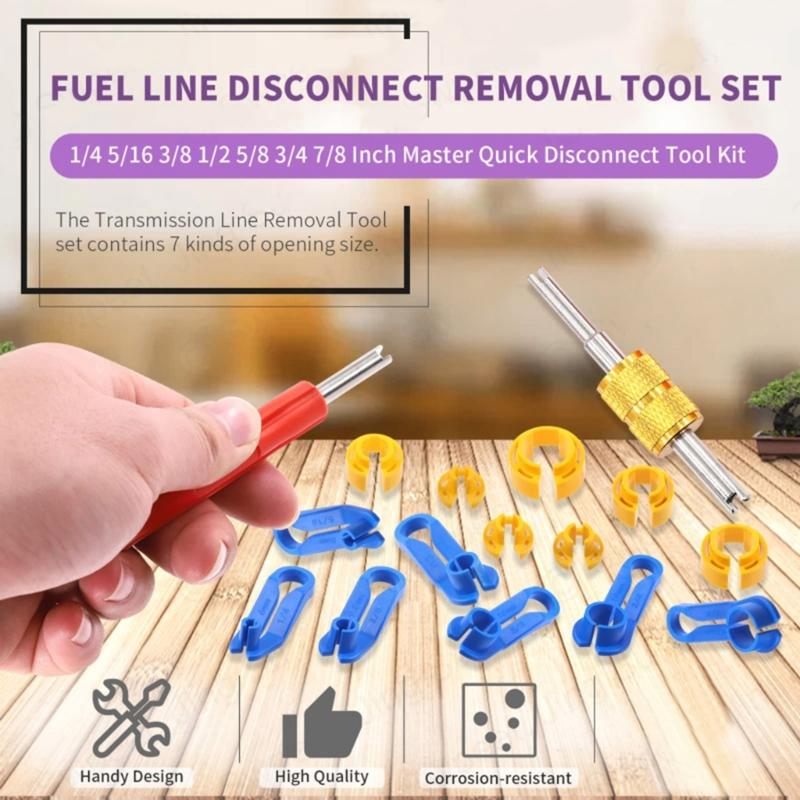 16Pieces Car High Strength Plastic Removal Tool Disassembly Set for Easy Disconnection of Fuels Heater and Cooling Lines
