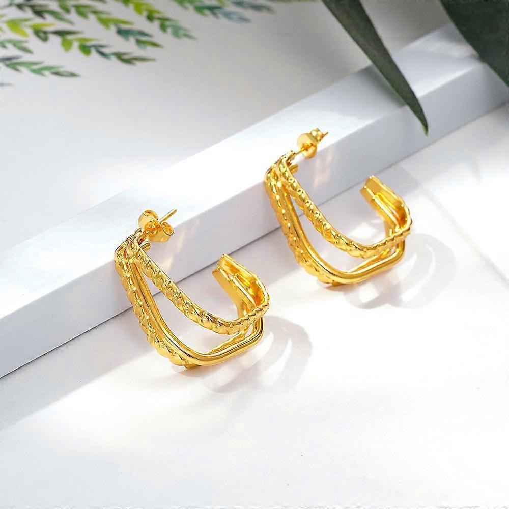 Light Luxury Geometric Circle Earrings – Simple, Fashionable & Versatile for Daily Wear