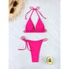 Bikini Triangolo Europeo e Americano con Laccetti al Collo e sulla Schiena Costume da Bagno Diviso Bikini da Spiaggia con Laccetti Laterali Divisi