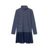 Polo High Neck Striped Pleated Long Sleeve Dress Kids Dresses 313980676-001