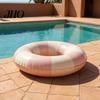 Inflatable Swim Ring Vintage Striped Swimming PVC Thickened Leakproof Men Women Buoyancy Aid Float Tube for Pool Beach Party