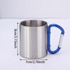200ML Lightweight Stainless Steel Camping Mug with Carabiner Portable Metal Coffee Mugs for Outdoor Sports Travel Hiking