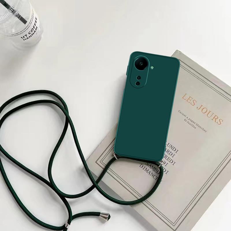 Náhrdelník Crossbody Popruh Šňůrka Silikonové Pouzdro Pro OPPO A80 5g A3 Pro 5g Globální CPH2639 Měkký Lanyard Zadní Kryt Fundas