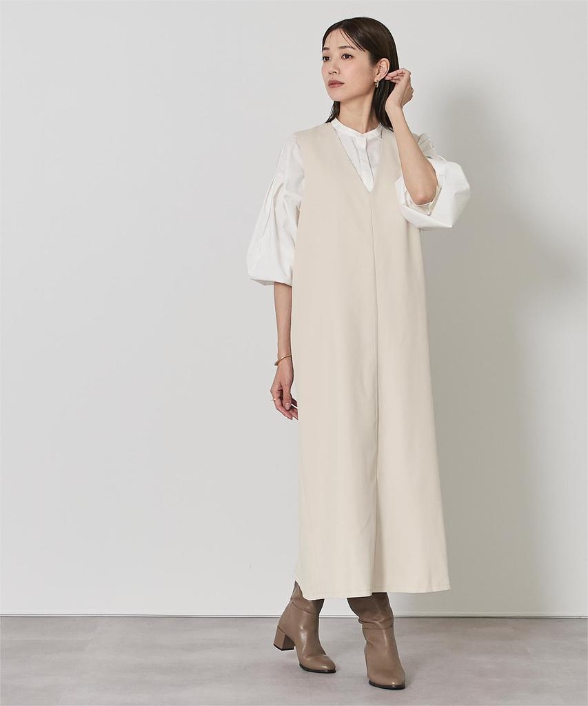 Yours Soft Twill Deep Dress Size Ivory V-Neck I-Line (BGXN2219), Women's, Small,