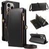Applicable to iPhone 17 Pro Max protective case, zipper wallet, mobile phone case, leather case, anti-drop mobile phone case.