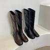 Flat Bottom Thin Tall Knight Boots Women's Shoes 2025 New Autumn and Winter Black Straight But Knee Long Boots