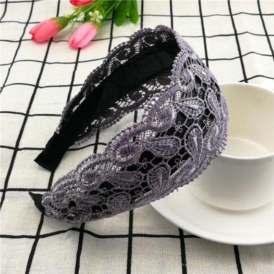 Sweet Vintage Wash Face Wide Side Non Slip For Girls Lace Hairbands Korean Head Wrap Headband Women Hair Hoop