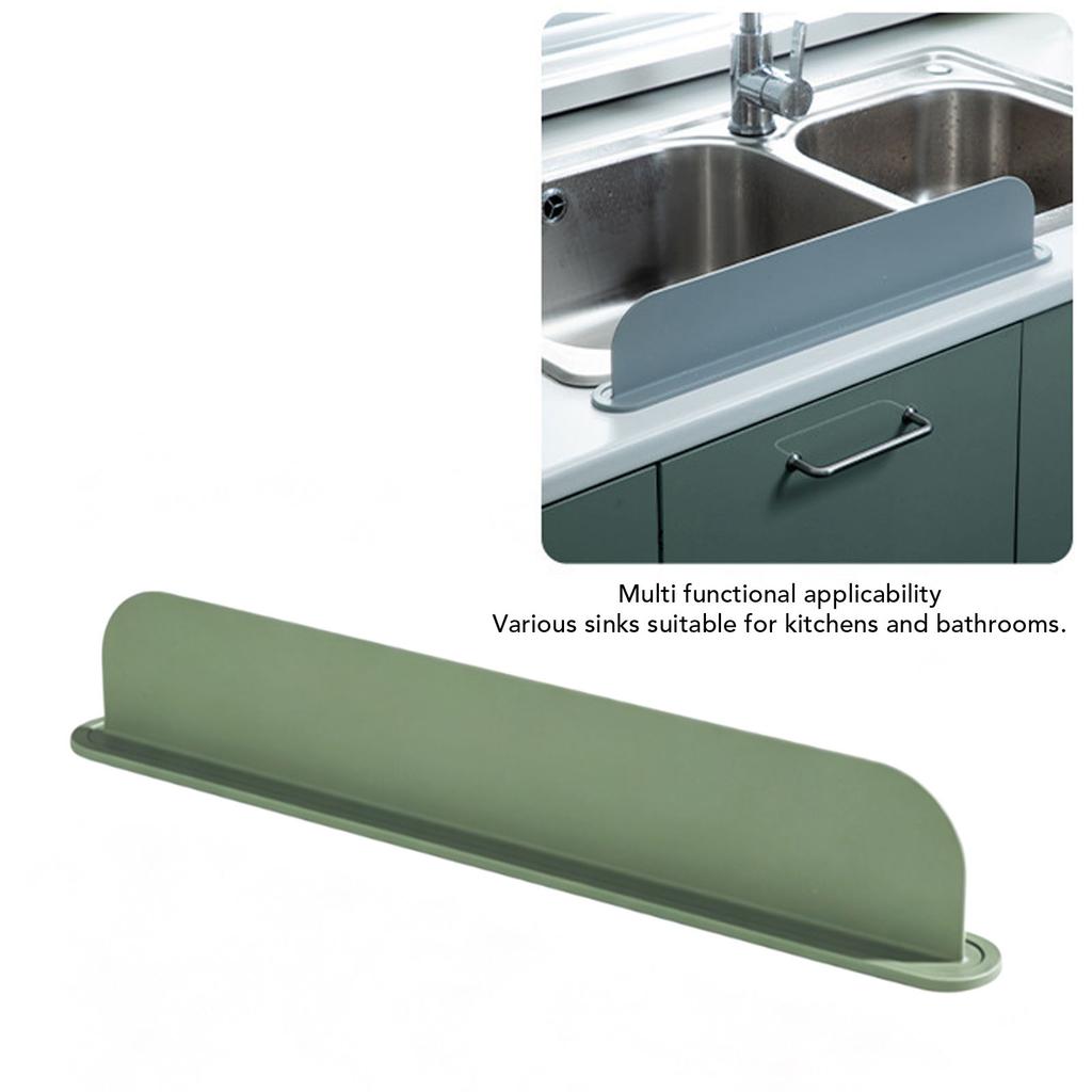 Silicone Sink Splash Guard Reusable Kitchen Water Deflector 49cm Splash Protector for Sink Keeps Counter Dry Olive Green