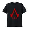 American Brotherhood Of Assassins Red Logo Creed Gamer T Shirt Black Casual Vintage Top For Everyday Wear Homme Stylish