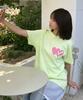 VIDEO JOCKEY Double Heart T-Shirt [Yellow Green]