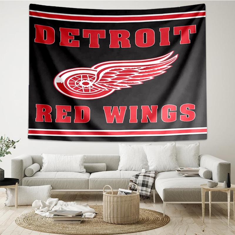 Red Wings Logo Tapestry, Unique Design Tapestry, Wall Decor for Bedroom,Livingroom, Playroom,Heartwarming Fan Holiday Gifts