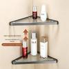 304 Stainless Steel Gunmetal Gray Corner Bathroom Glass Shelf