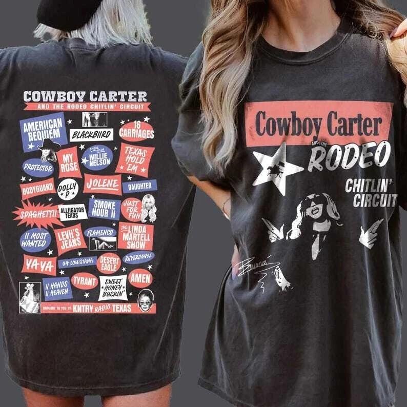 Beyoncé Rodeo Chitlin Circuit Tour 2025 Cowboy Carter Beyoncé 2 Side TShirt Unisex T-Shirt L