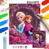 Frozen Elsa Anna Floral Oil Painting Digital Painting Art Kit Handmade Diy Painting Home Decoration Gift