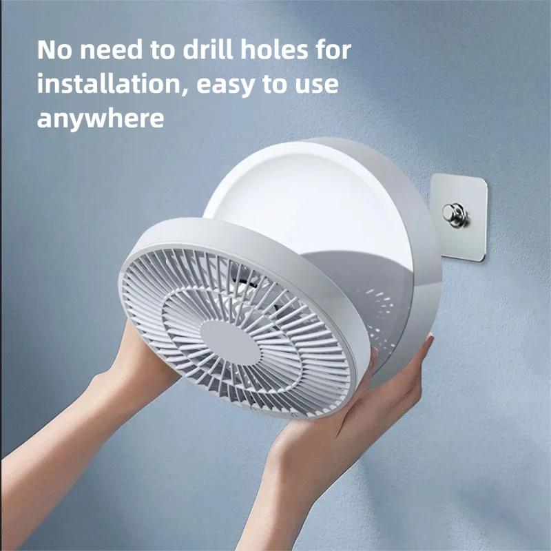 Remote-controlled USB Desktop Air Cooler with Timer and Night Light Functions Foldable 120° Automatic Rotation 3-Speed Fan