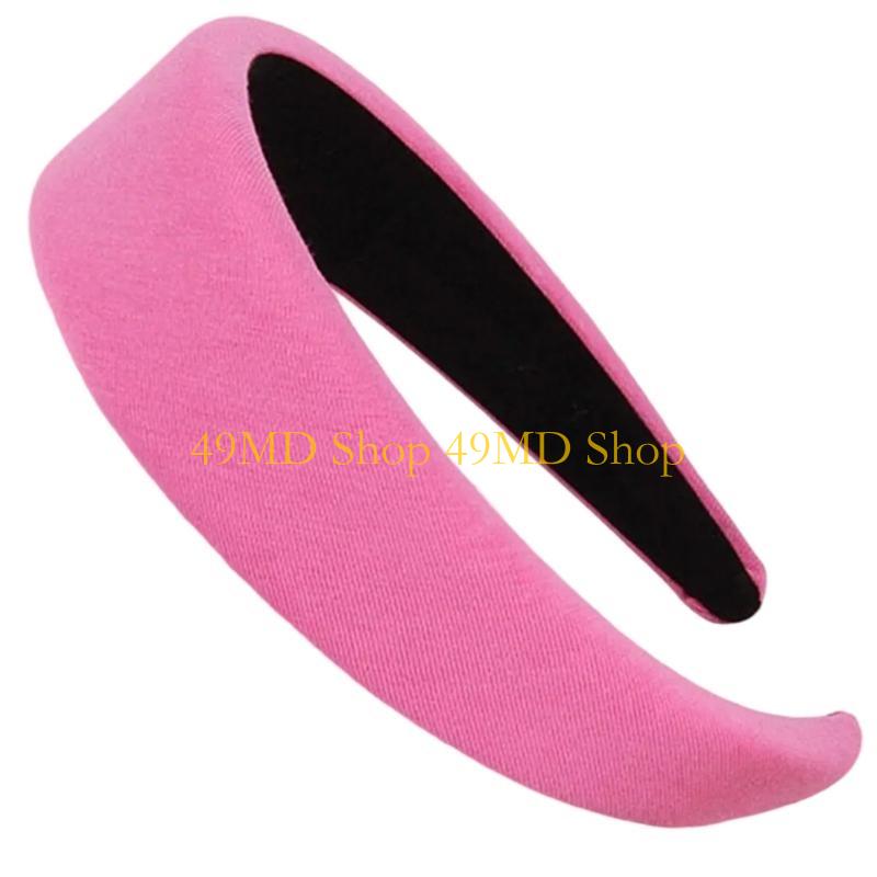 

49MD Wide High Skull Hair Band Comfortable Soft Sponge Headband for Everyday Wear розовый