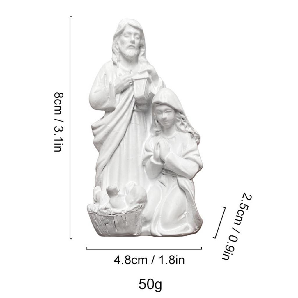 Holy Family Statue Wear Resistant Elegant Ideal Gift Sturdy Home Decor Resin