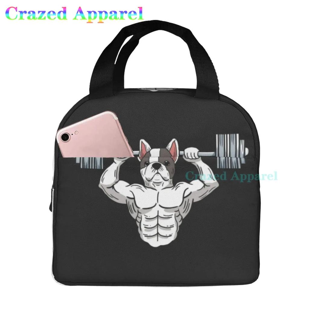 French Bulldogs Dog Insulated Lunch Bag for Women, Men, and Kids, Large and Reusable, Handle, Freezable Work and School Travel