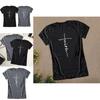 Women Short Sleeve Summer Faith Letter Print T-shirt Graphic Tee Blouse Fashion In Soft And Comfortable Material