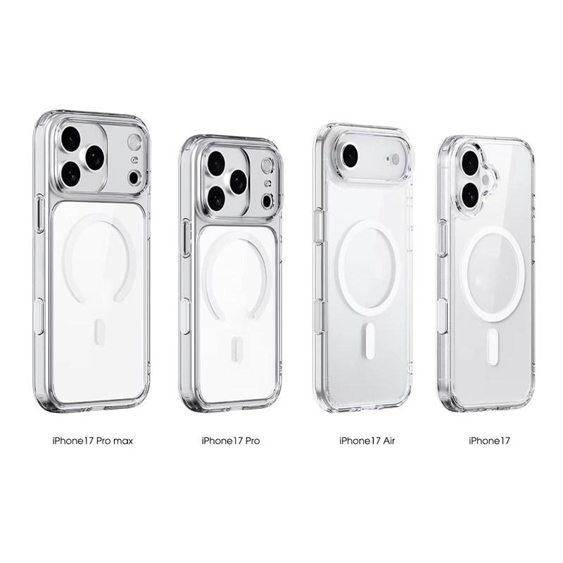 Luxury Magnetic Magsafe Phone Case For iPhone 17 Pro Max 17Air 17Pro 17 Transparent With Camera Button Wireless charging Cover
