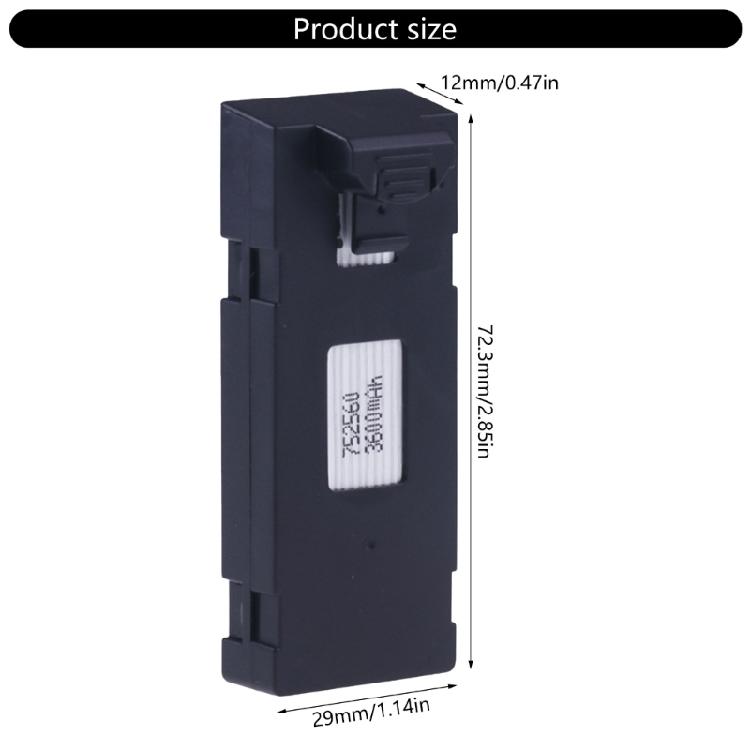 3600mAh Lithium Battery 12-16 Minutes Extended Flight Time For E88 E88PRO Quadcopters Enhancing Flight Experience